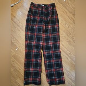 black Stewart tartan pendleton pants